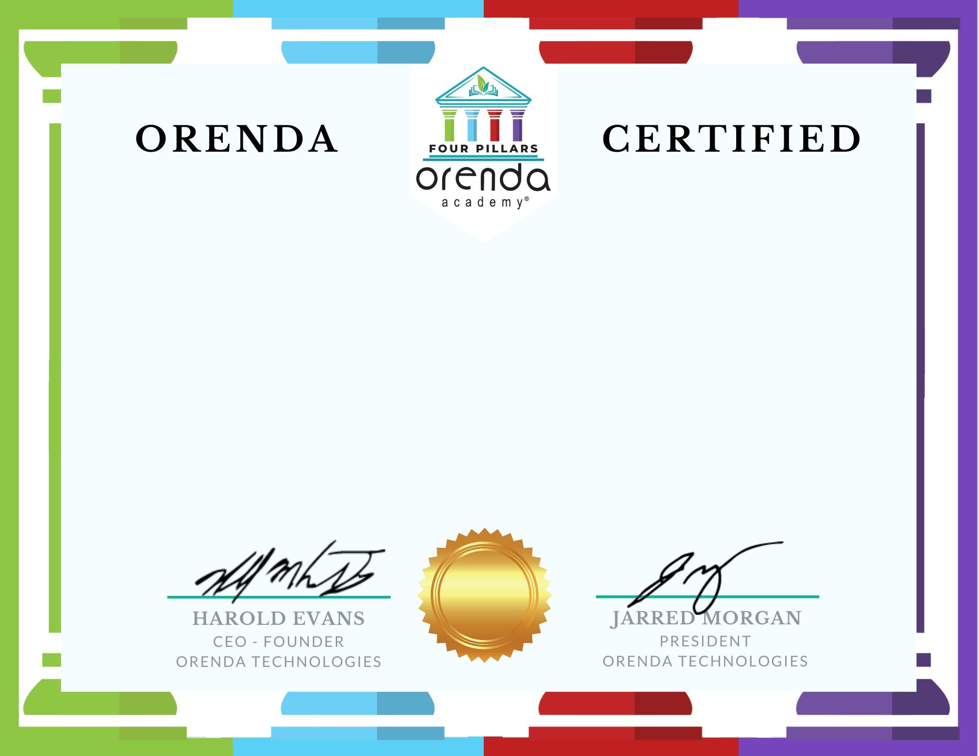 Four Pillars Certificate